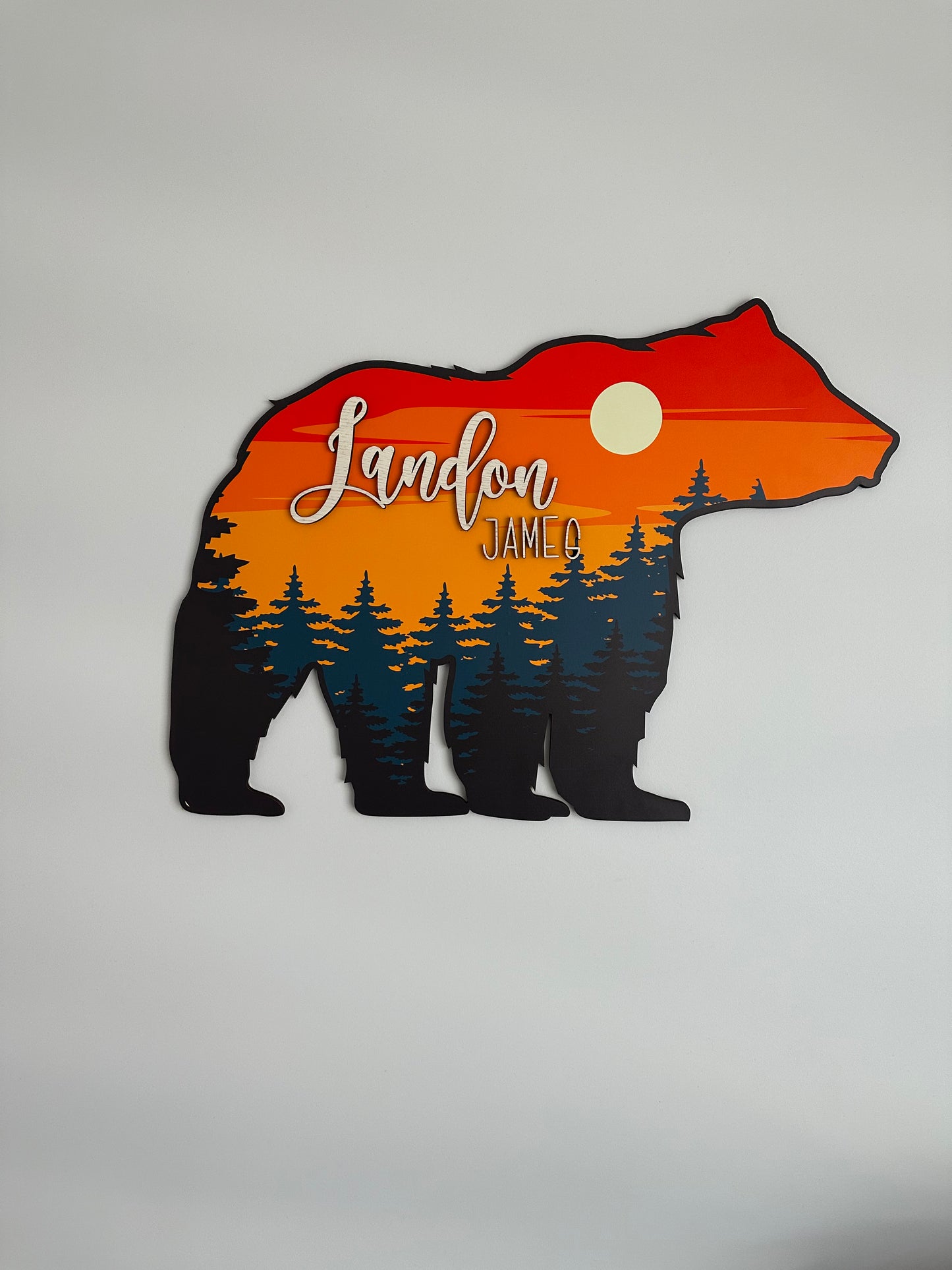 Custom Bear Wood Nursery Name, Personalized Baby Gift, Toddler Birthday Gift, Baby Shower Birthday Boy Girl Kid Room Decor Gift, Bear sign