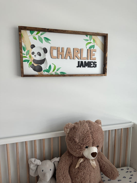 Cute Panda Name Sign
