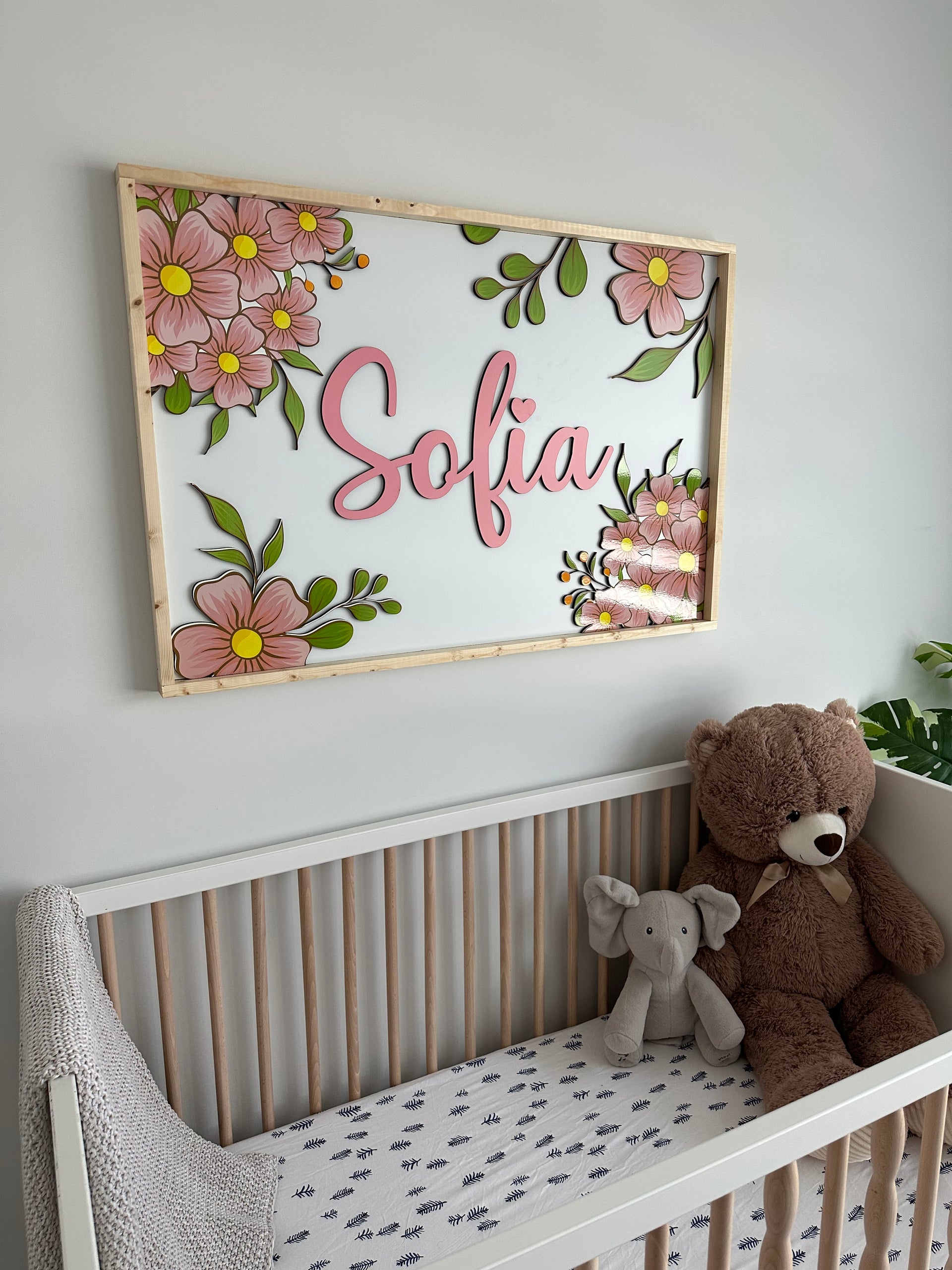 Above Crib Name Wall Decor For Nursery Baby Girl's Name Wall Art