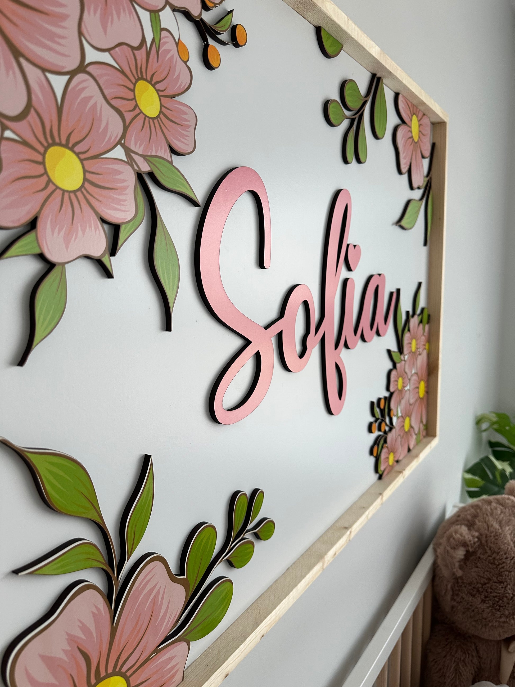 HOT Flower Name Wall Decor For Nursery Paper Flowers Name